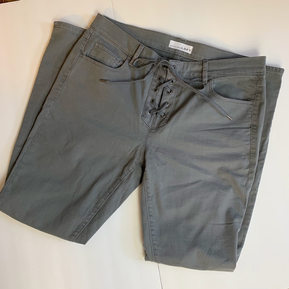 The Loft modern skinny lace up jeans size 8 NWOT